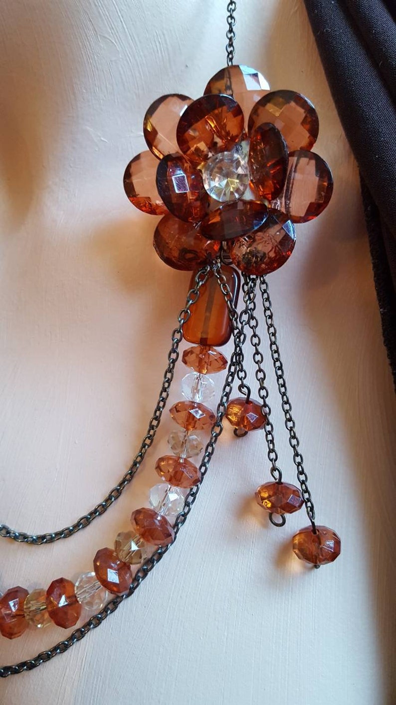 Burnt orange Wow and chains earrings included mouse Creative jewelry Quebec free shipping