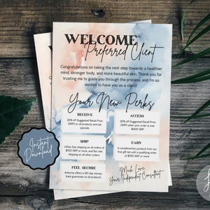 Preferred Client Welcome Card | Arbonne | Instant Download | USA VERSION