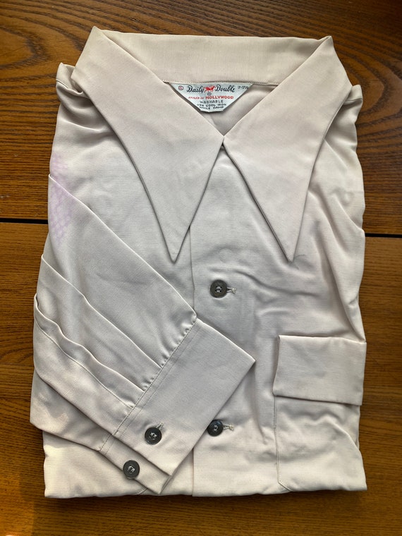 1940s NOS Rayon Gabardine Loop Collar