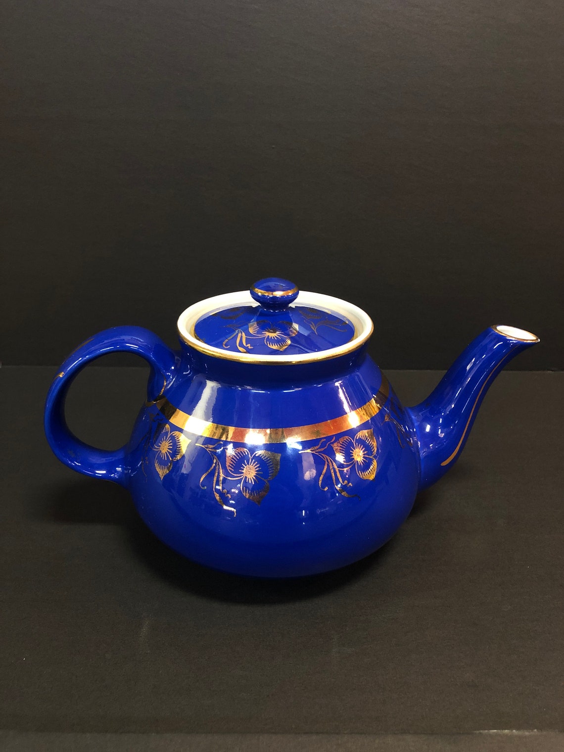 Vintage Hall Teapot Cobalt Blue Etsy