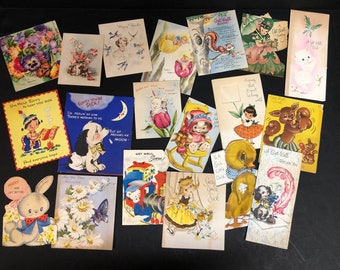 Lot of 19 Assorted Get Well Thank You and Easter Greeting Cards