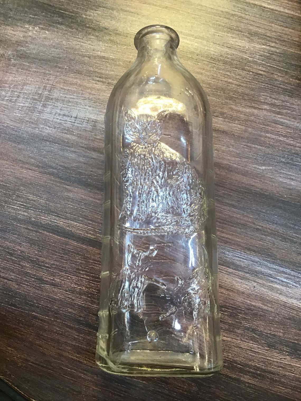 Vintage Glass Embossed Cat Kittens 8oz Ounce Baby Bottle Etsy