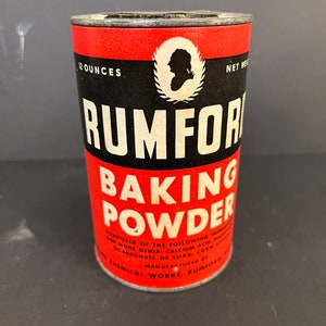 Jahrgang 12 oz. Rumford Backpulver Blechdose Küche Dekor