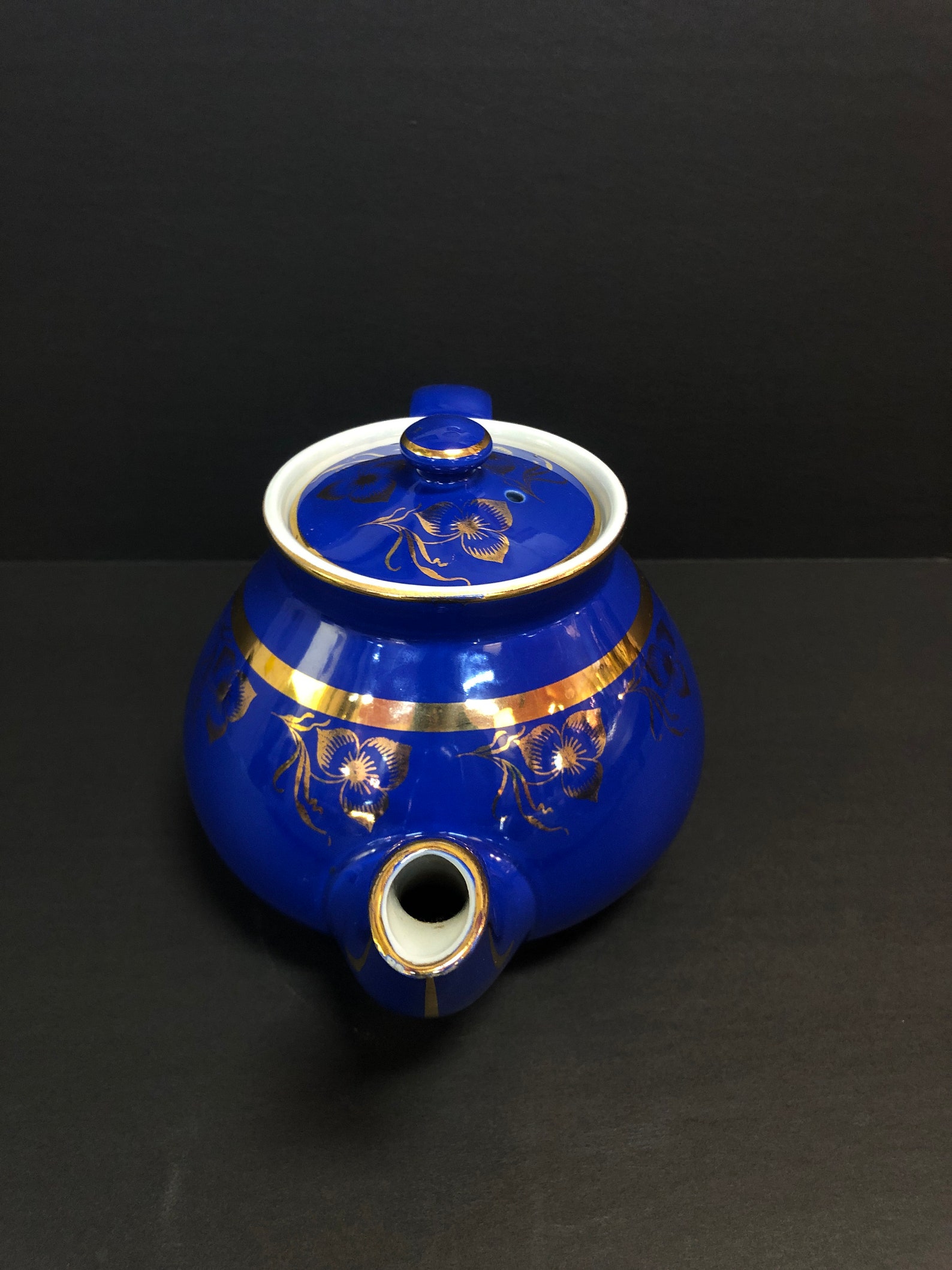 Vintage Hall Teapot Cobalt Blue Etsy