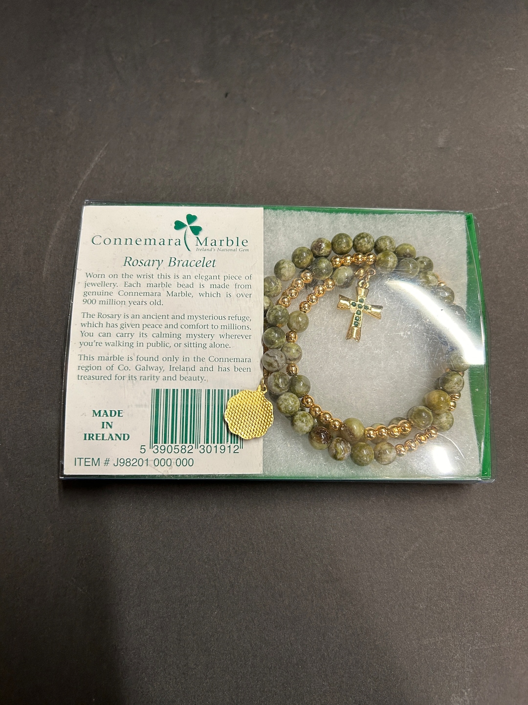 Connemara Marble Catholic Rosary Bracelet Made in Ireland Jewelry Irish