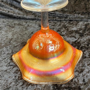 Vintage Marigold Carnival Glass Stemmed Compote image 4