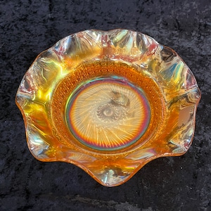 Vintage Marigold Carnival 8 1/4&quot; Dish