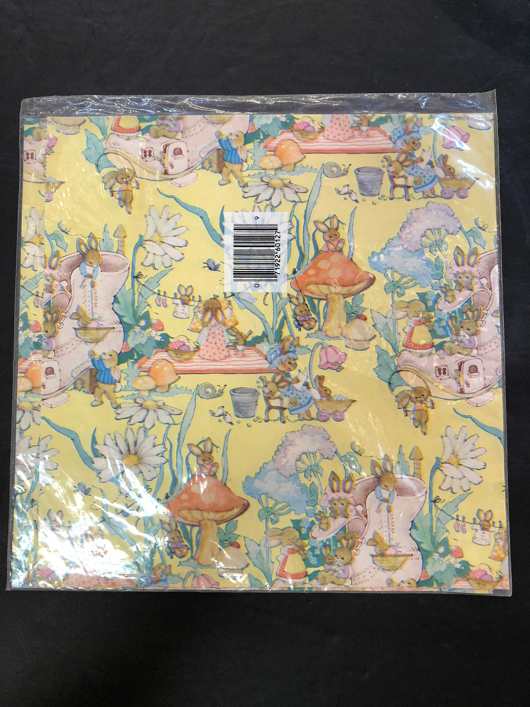 Gift Wrap - All Occasion With Bunnies, Mushrooms, Shoes, Flowers