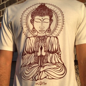 Awaken Meditating Buddha Tee – Organic Bamboo & Cotton Sacred Geometry Shirt | Enlighten Clothing Co.