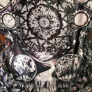 Envision Psychedelic Tapestry – Visionary Art, Sacred Geometry, Psytrance Wall Art, Multi-Purpose Decor, New Age Home Decor