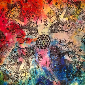 Tapeçaria Flor da Vida de Ganesha – Arte Cósmica, Geometria Sagrada