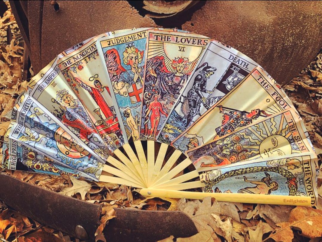 Mystic Tarot Card Hand Fan – Oversized Bamboo Festival Fan - Etsy
