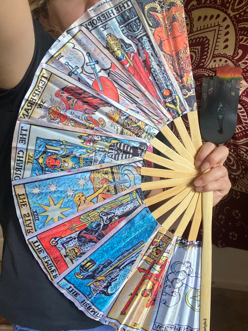 Tarot Fan VERSION 2 Made By Enlighten Clothing Co. / Giant Fan / Festival Fans image 6