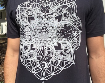 Organic Bamboo Cotton T-Shirt "L.O.T.U.S." – Sacred Geometry Clothing by Enlighten Clothing Co