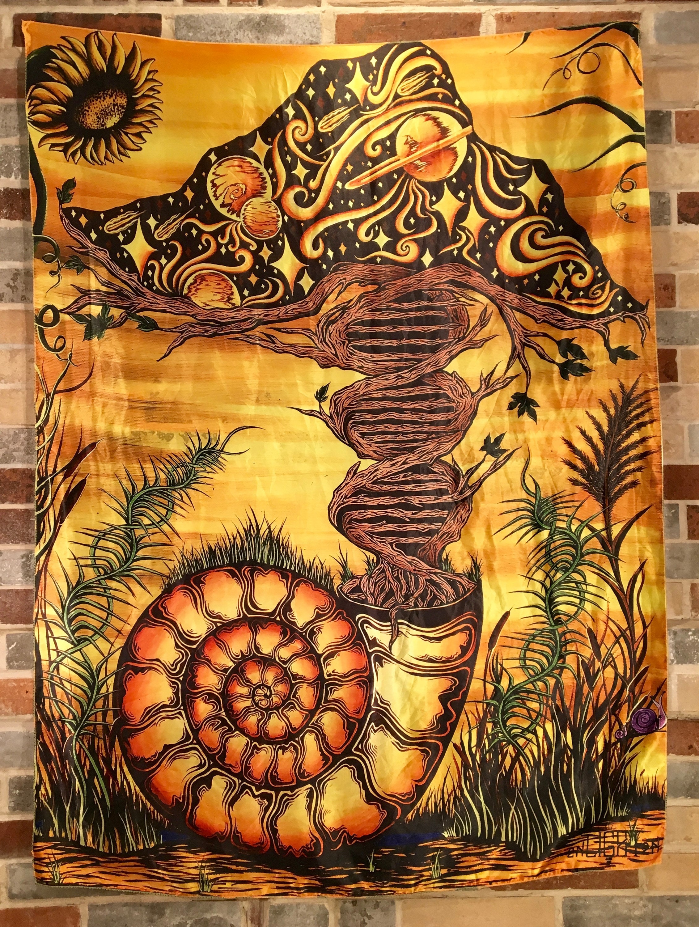DNA Tree Tapestry – Sacred Geometry Nature Art by Melanie Bodnar