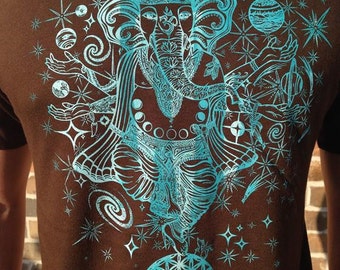 Lord Ganesh T-Shirt – Sacred Geometry, Organic Bamboo Cotton, Spiritual Apparel