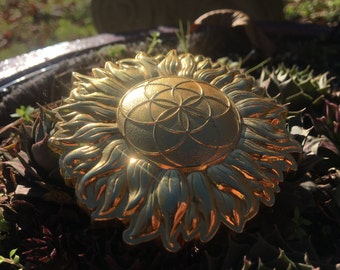 Sacred Geometry Belt Buckle Sunflower Seed Of Life