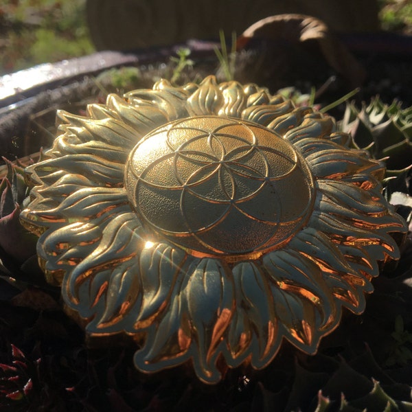 Sacred Geometry Belt Buckle Sunflower Seed Of Life