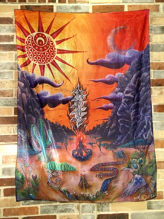 El Paso Tapestry Bandana – Hand-Drawn Polyester Satin Art
