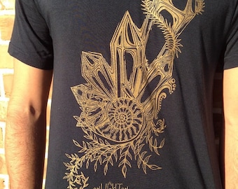 Bamboo Organic Cotton Tee – Sacred Geometry Hand-Drawn Design