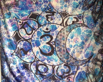 Sun and Moon Chakra Tapestry – Sacred Geometry Art, Meditation Decor