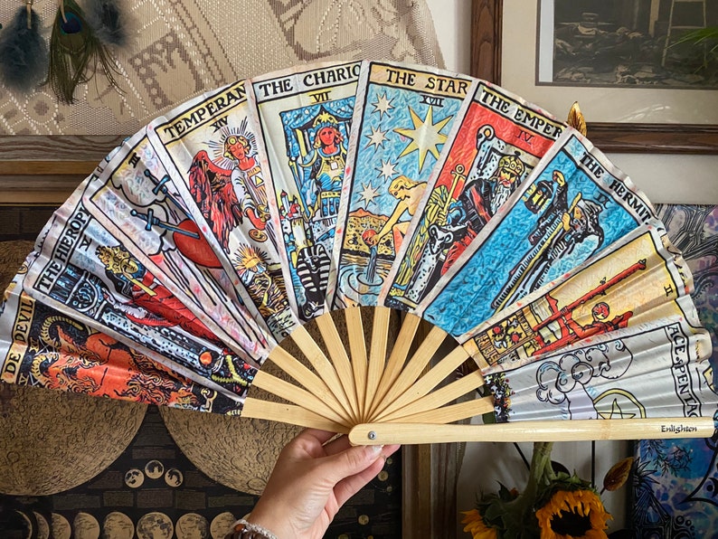 Tarot Fan VERSION 2! Made By Enlighten Clothing Co. / Giant Fan / Festival Fans 