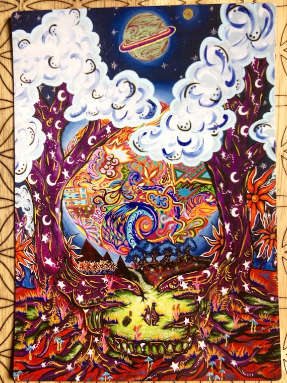 Piccaso Moon Grateful Dead Steal Your Face Tapestry
