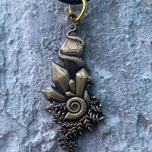 Crystal Ratio Ammonite Pendant By Enlighten Clothing Co Original Art By Melanie Bodnar / Crystal Jewelry