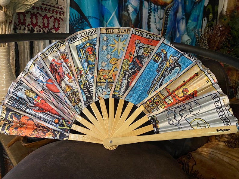 Tarot Fan VERSION 2 Made By Enlighten Clothing Co. / Giant Fan / Festival Fans image 5