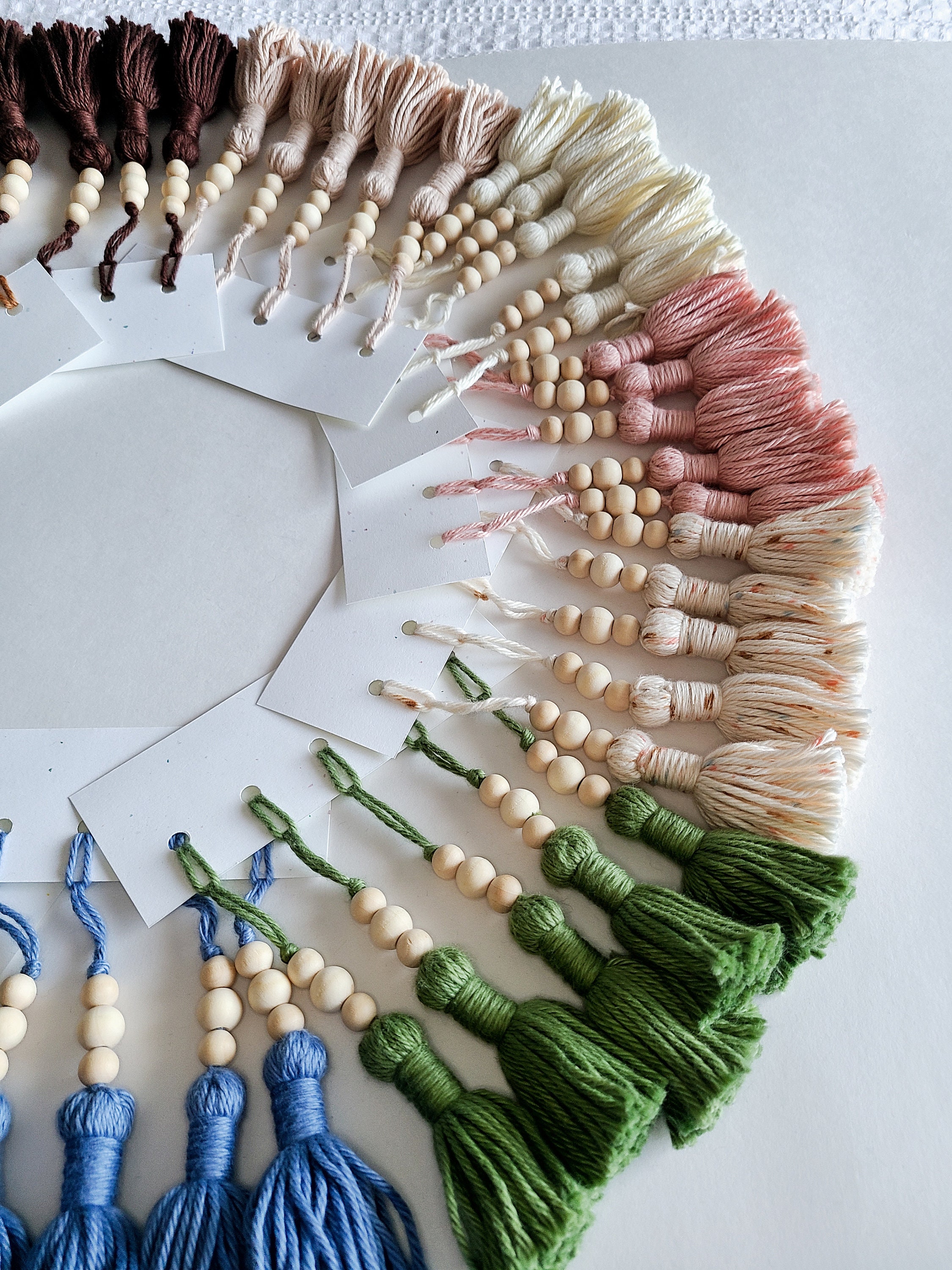 Cotton yarn tassels with wooden beads Decorative tassels DIY | Etsy