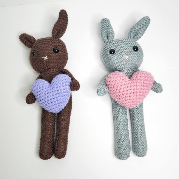 Bunny Doll with Heart, crochet Velvet Plushie Dress, Soothing baby sleeping toy cloths, Dress and Shorts for bunny toy, Stress toys