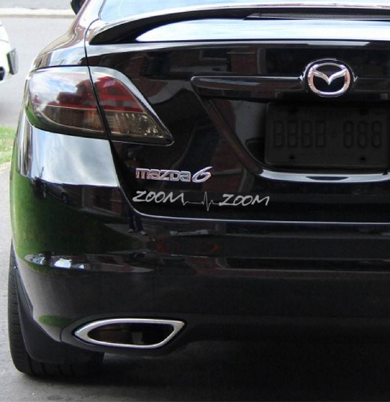 2 x Zoom Zoom Heartbeat Sticker Car Decal Mazda Mazdaspeed 3 6 Protege Miata RX8 image 1