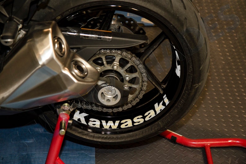 Kawasaki Motorcycle wheel decals rim stripe stickers kit Ninja Etsy