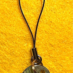 HANDMADE Green PHONE CHARM made with Handmade a Upcycled Paper Charm + Mini Green Gemstone. One of a Kind Phone Bling!