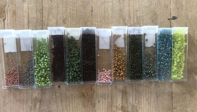 ASSORTED GREENBROWN Multi-Color BEADS 2 Seed Beads and Other Sizes For Beading Crafting /& Jewelry Making