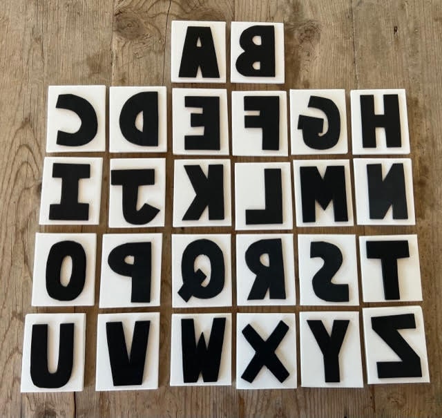 Tampon Alphabet Pour Argile,Manuscript Alphabet Rubber Stamp
