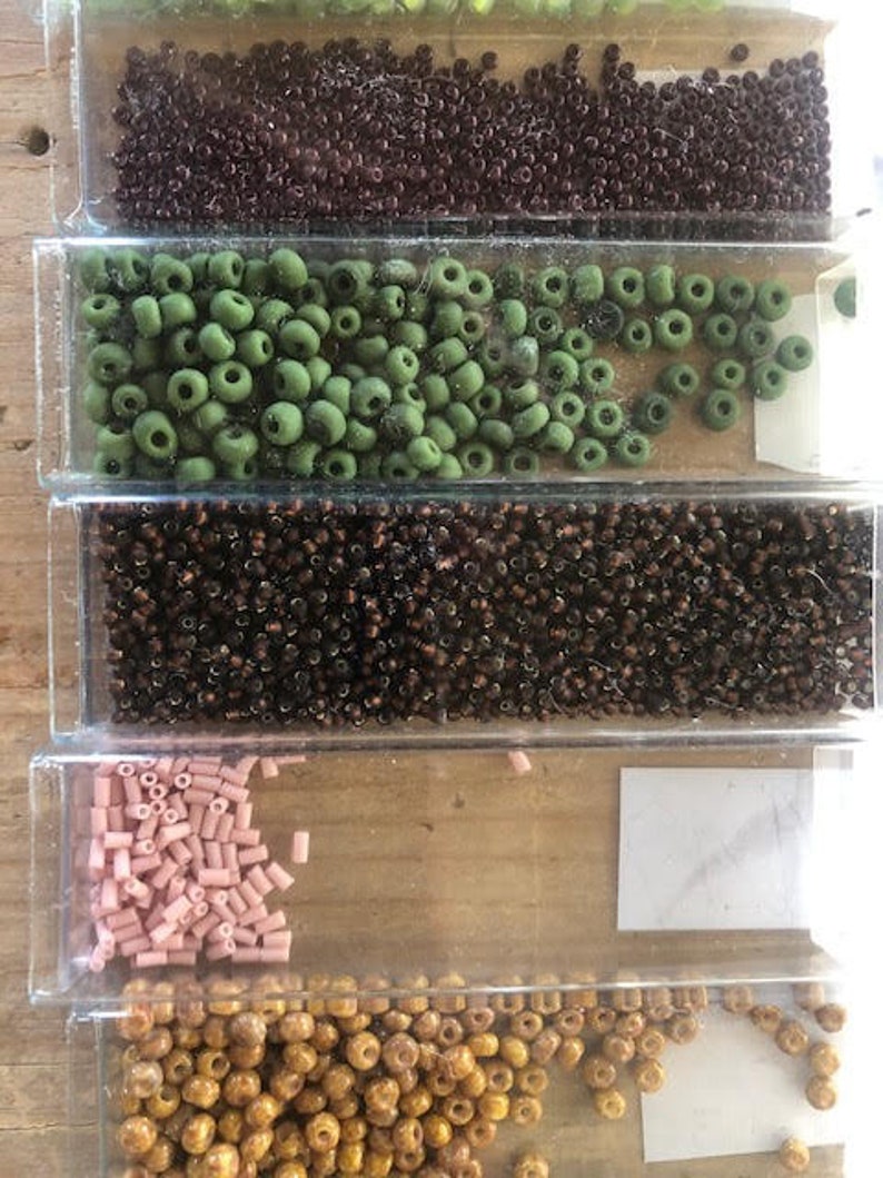 ASSORTED GREENBROWN Multi-Color BEADS 2 Seed Beads and Other Sizes For Beading Crafting /& Jewelry Making