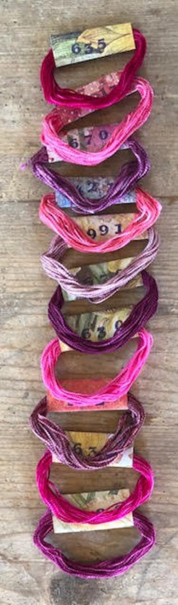 4 PACK Hand Dyed Threads: PINK - Hand-dyed Hombre 100% Perle  display picture 1