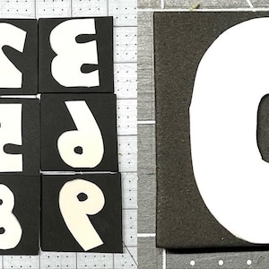NUMBERS SMALL Rubber Stamp SET - Full Set of 10 - 2" H - Handmade - Chunky Block Letters - Zero through 9