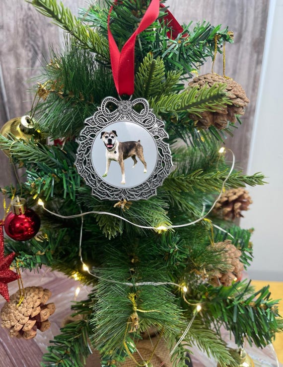 Custom photo ornament, Pewter Wreath ornament, photo ornament, picture ornament, christmas ornament, Back Laser Engraving Available!