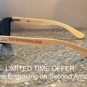 Personalized Bamboo wooden sunglasses sun glasses groomsman groomsmen Father&#39;s Day gifts laser engraved