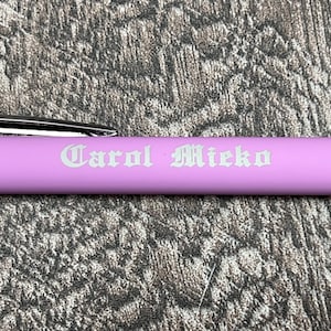 Personalized Rubberized Engraved Business Pens Bulk, Customized Name Message Ballpoint Pens with Stylus, Personalized Gift for Office Scholl