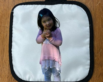 Photo Personalized Pot Holder, Personalized Hot Pad, Oven Mitt