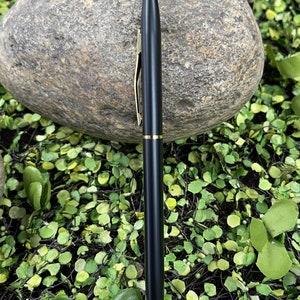 High Quality Thin All Metal Black w/ Gold Trim Laser Engraved Pen - Perfect for Purse or Uniform Pocket