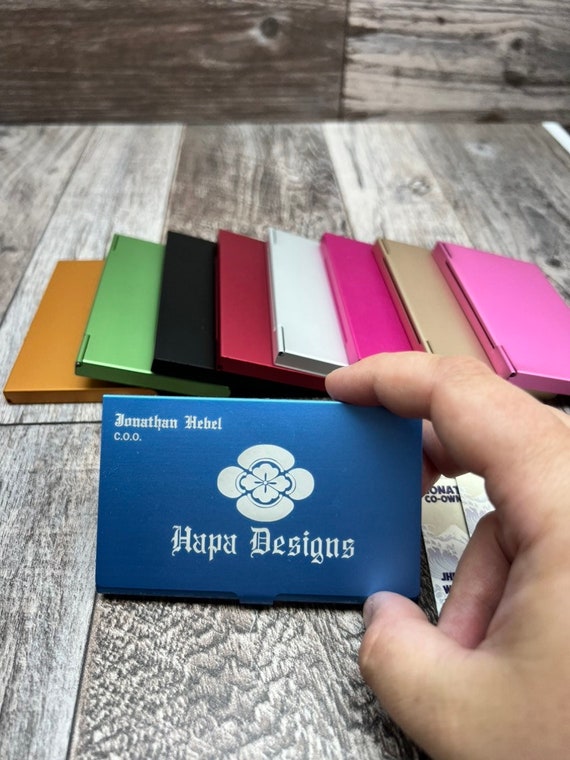 Custom Engraved Stainless Steel Business Card Holder - Free Engraving - Free Personalization