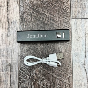 Custom Laser Engraved Phone Charger, Power Bank, Charger, iPhone Charger, powerbank, Corporate Gift, Swag, Promotional Item 2200mAH