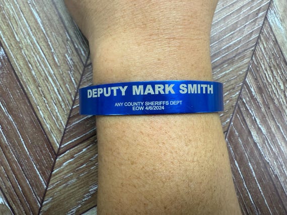 Custom Memorial Bracelet Memorial Gift Jewerly Rememberance Gift Military Cuff Bracelet We Will Never Forget You KIA / MIA Bracelet