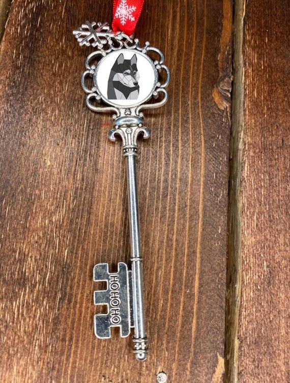 Ho Ho Ho Pewter Metal Key Ornament with your Photo!, FREE SHIPPING! FREE Second Side Image!!