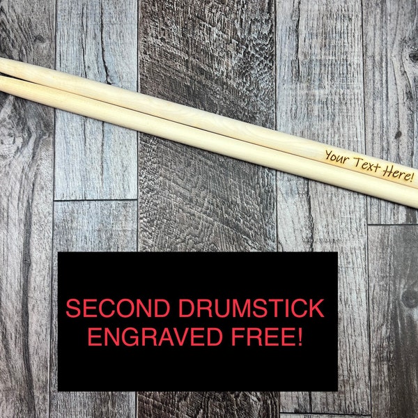 Personalized pair of custom engraved drumsticks - custom maple drumsticks - FREE SHIPPING!!