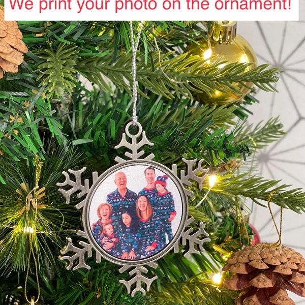 Custom photo ornament, snowflake ornament, photo ornament, picture ornament, christmas ornament, Double Sided Avail!